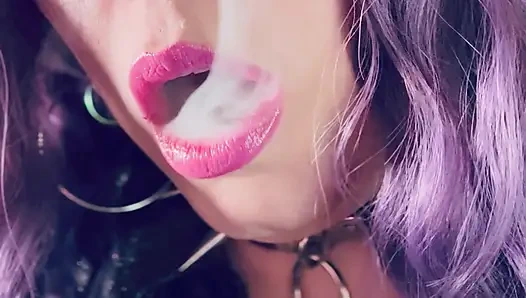 Cute Goth Tina Snua Smoking A Cork 100 Cigarette With Lots Of Dangles - Smoker BBW