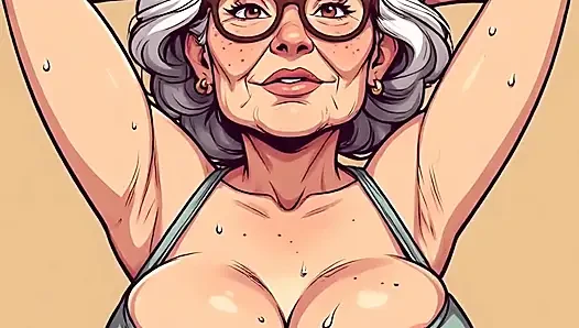 Seksi çizgi film nineler areola slip