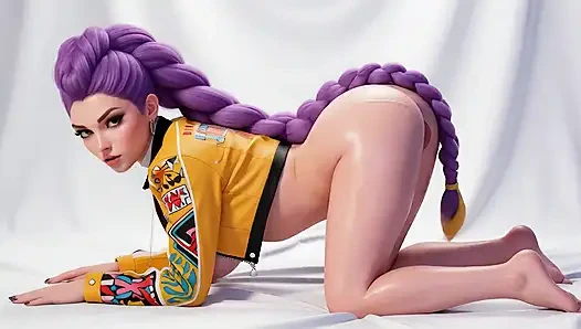 KPOP şeytan avcılarından Rumi çıplak dans ediyor (çizgi film 3d ai) 04