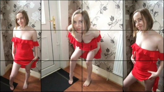 Haley kırmızı elbiseyle poz verdi