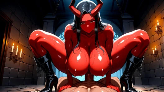 Heavy metal demon kadın (ai oluşturulmuş)