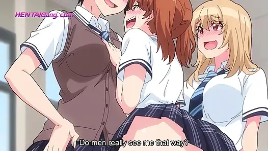 Horny classmates sneak into the empty classroom where she helps his throbbing cock get relief