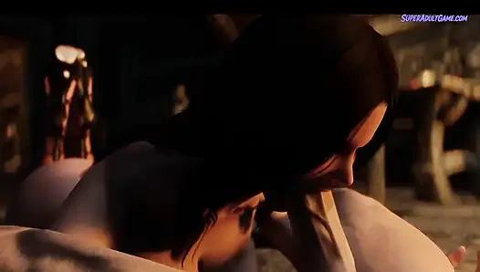 Büyük memeli orta yaşlı seksi kadın genç adama sakso çekiyor - özensiz yapmayı seviyor (3 boyutlu animasyon)