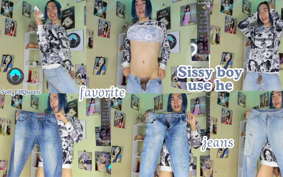 Sissy Erkek En Sevdiği Jean'leri Canlı Yayında Modellik Yapıyor