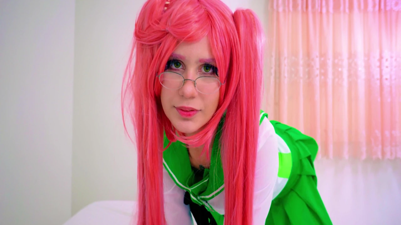 Otaku No Anal Heavy: Pink-haired Cosplayer Riding Her Butt Persistently