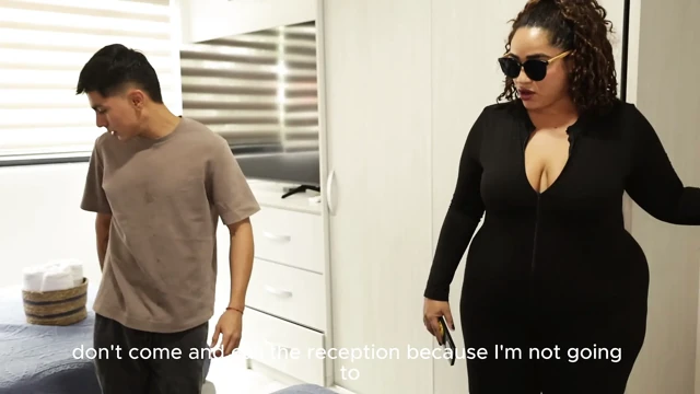 STEPMOTHER WHIT BIG ASS AND STEPSON SHARE A BED IN A HOTEL ROOM