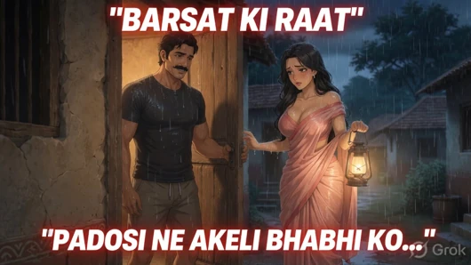 Barsaat Ki Raat Mein Padosi Ne Akeli Bhabhi Ko Tarpa Diya