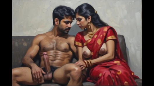 Seks Hintli sert üvey oğul ve üvey anne prezervatifle sikişiyor