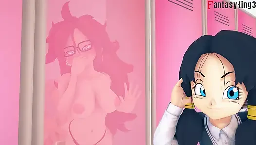 Videl neredeyse Gohan'ı Android 21 ile seks yaparken buluyor - dragonball zex serisi