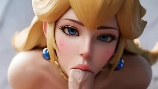 Büyük memeli Prenses Peach Mario'nu aldatıyor ve onunla sikişiyor