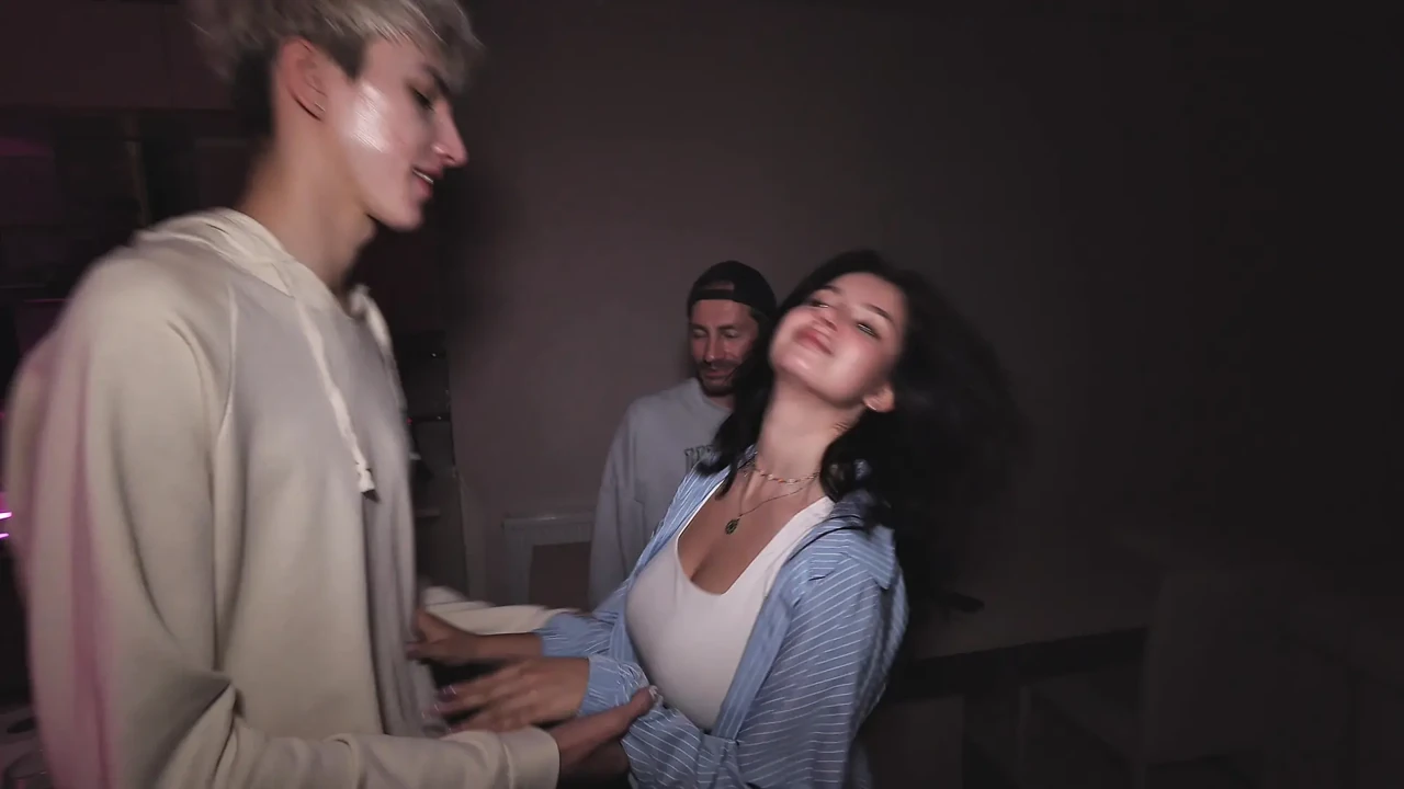 The cuckold joined in on the sex when the other guy was already fucking his girlfriend.