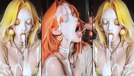 Bölüm 2: Anime karakterleri yüzlerini tamamen dölle kaplıyor.