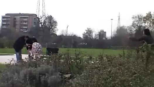 Çiftle parkta seks partisi