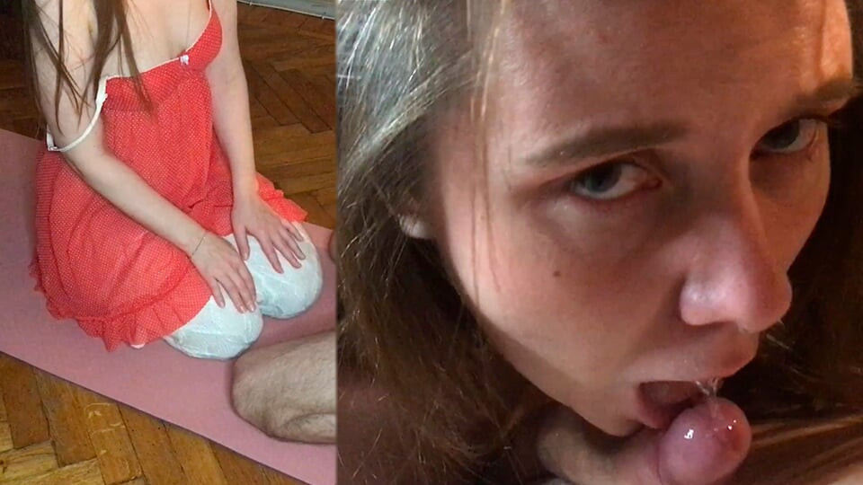 Compilation - Backstage and Funny. Part 3 - A Deep Blowjob at Home with a Sexy MILF in a Bright Short Dress - Lovessie