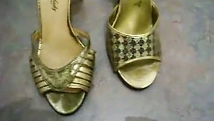 altın topuklu ayakkabı cummed