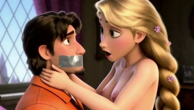 Rapunzel, Flynn Rider tarafından sikiliyor - Animasyonlu Porno 4K