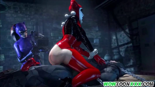 Seksi götlü Harley Quinn Batman'in yarağına biniyor