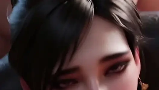 Ateşli esmer gerçekçi 3 boyutlu kız tutkulu seks.