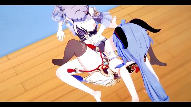 Genshin etkisi hentai yuri - ganyu ve kequing lezbiyen seks - Japon Asyalı manga anime oyunu porno