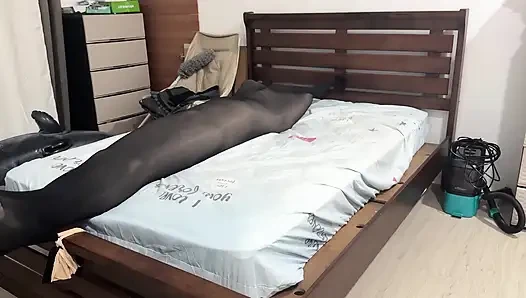 Naylon tıkacı sırasında külotlu çorap esaretinin birçok tabakasına sarılmış