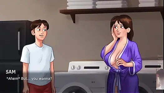 BIG BOOBED MILF STEPMOM WAS SURPRISED! I FUCK HER WHILE DOING LAUNDRY