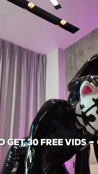 Two Rubber Dolls in Masks Service Huge Cock, Taking Turns | Clip 1