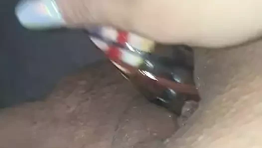 Glas dildo ile mastürbasyon.