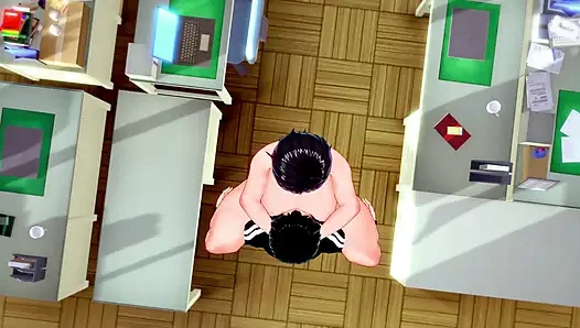 Fucking his best friend's mother in the Hentai office