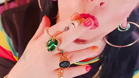 British Mom Tina Snua Double Pumping A Cigarette - Smoking Smoker Smokes OMI OME Drifting