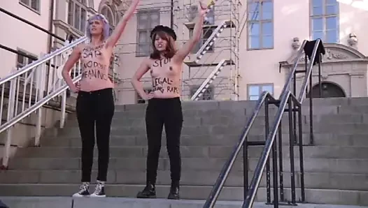 İsveç'te üstsüz femen protesto