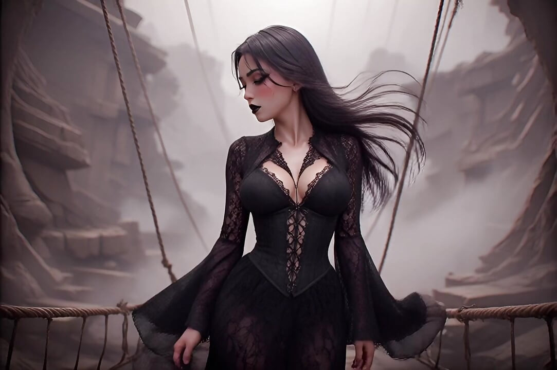 Goth Possessed by Ghosts - AI Generated -
