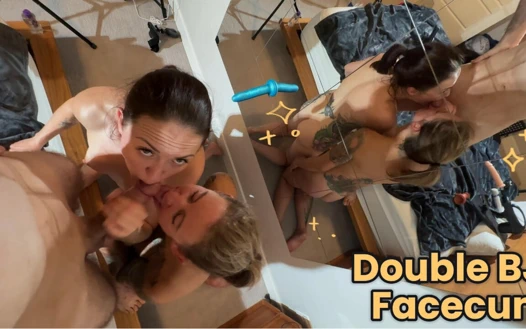 1 adam 2 süper ateşli kız çifte oral seks, yabancıyla yüze boşalma. Dolu