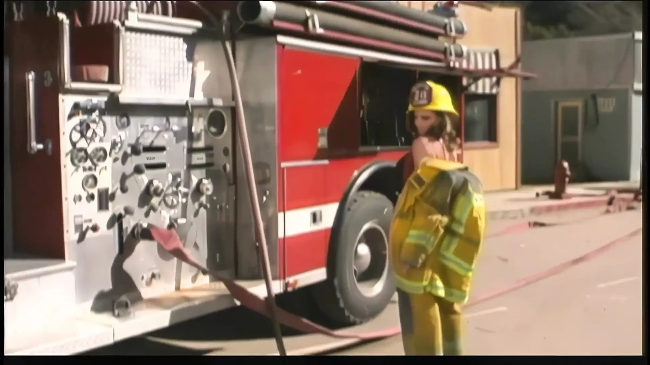 Slutty Brunette Eager To Thank Local Fireman With Hardcore Fuck On Truck