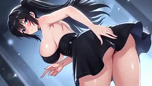 Sexy Gothic Babe Flashes Boobs and Wet Pussy, Deepthroat Blowjob & Cowgirl Cum Inside!