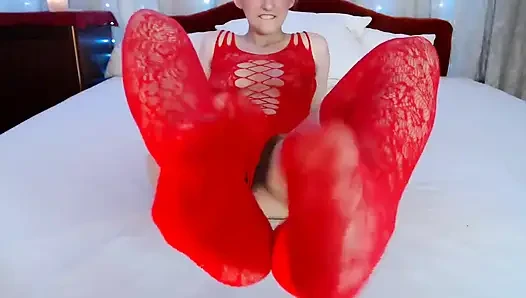 Ayak sevenler için kırmızı çoraplar