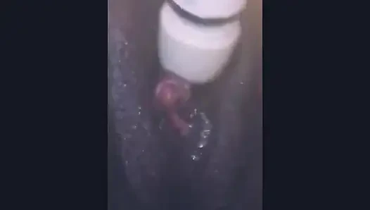 Siyah Amcık Ve Vibratörle Oynuyor Bakış açısı!!