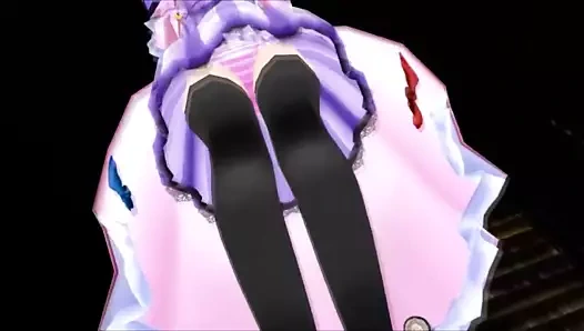 Touhou MMD - Marisa eaten by Giantess Patchouli (Vore)