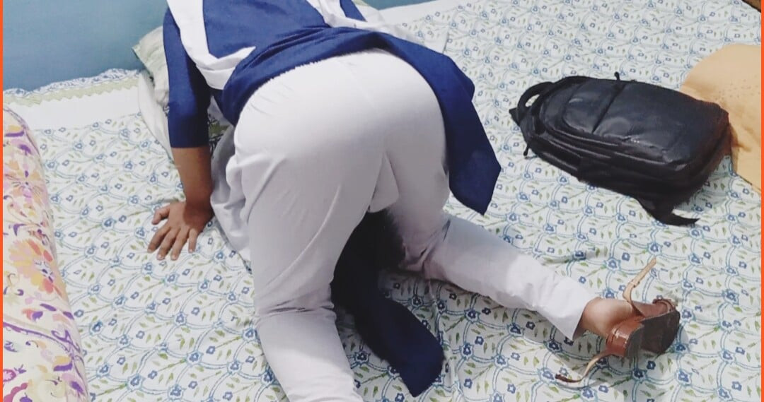Evde gerçek öğretmen ve öğrenci seksi