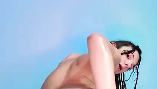 Vücut tamamen yağlanıyor + sikiş makinesi