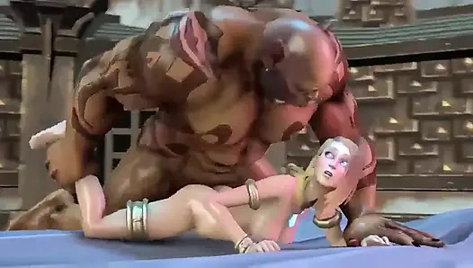 Jaina Proudmoore azgın orklarla üçlü seks - warcraft