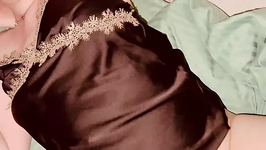 Stepmom in black panties seduced me! I rubbed against her and cummed right on her panties!