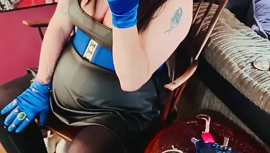 Boots, Gloves & A Cigarette! Tina Snua Smoking A Cig In Knee high Boots - OMI OME Snap Inhales Drifting