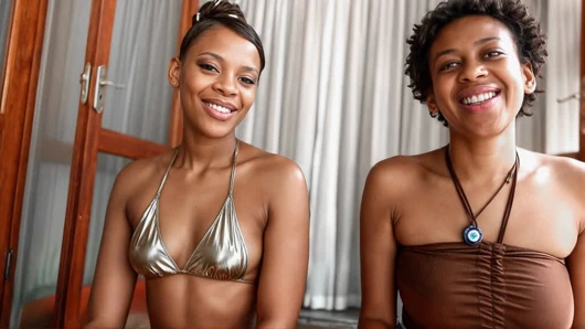 Balon götlü zenci sürtükler ateşli ırklararası üçlü grup sekste büyük zenci yarağına binmek için takım oluyor