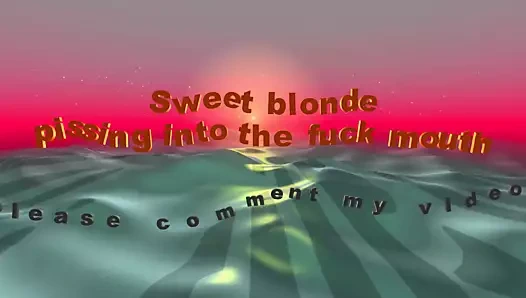 Tatlı sarışın pissing içine the sikme ağız