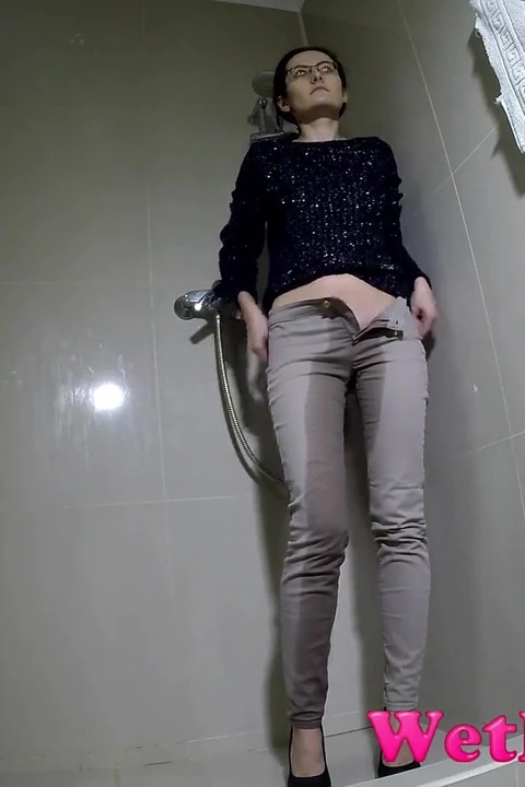 Wetting her jeans and pouring pee from her shoes.