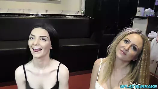 Güzel genç kız tamamen dölle kaplanıyor