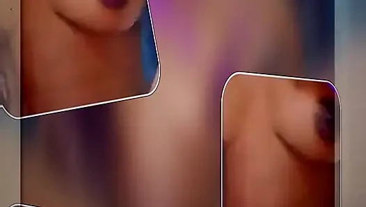 Minyon zenci genç kız mükemmel vücuduyla oynuyor