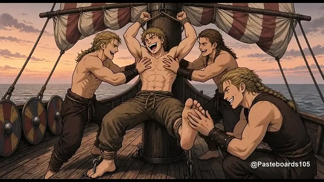 Longship Direğine Bağlı Viking Esiri (2D Anime)