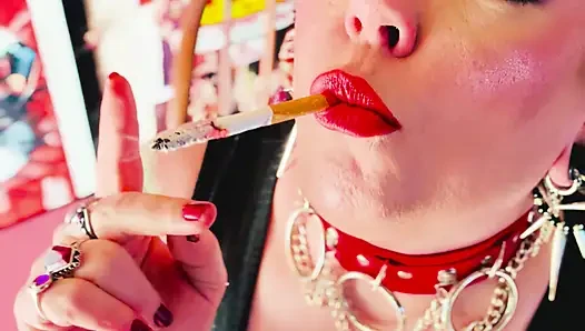 A Smoking Mistress, Tina Snua, Smoking 2 Cigarettes Tip To Tail - Drifting  OMI OME snap Inhales
