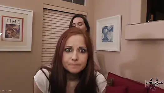 Sinn Sage ile öpüşmek yerine amcık yakalandı, Hannah Perez